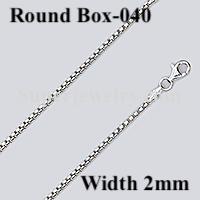 Sterling Silver Round Box chain  040 